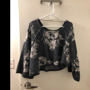 Free People Purple Rain Cropped Sweater SZ M